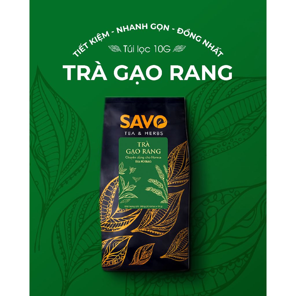  SAVO Trà Gạo Rang (30 Túi Lọc x 10G) 