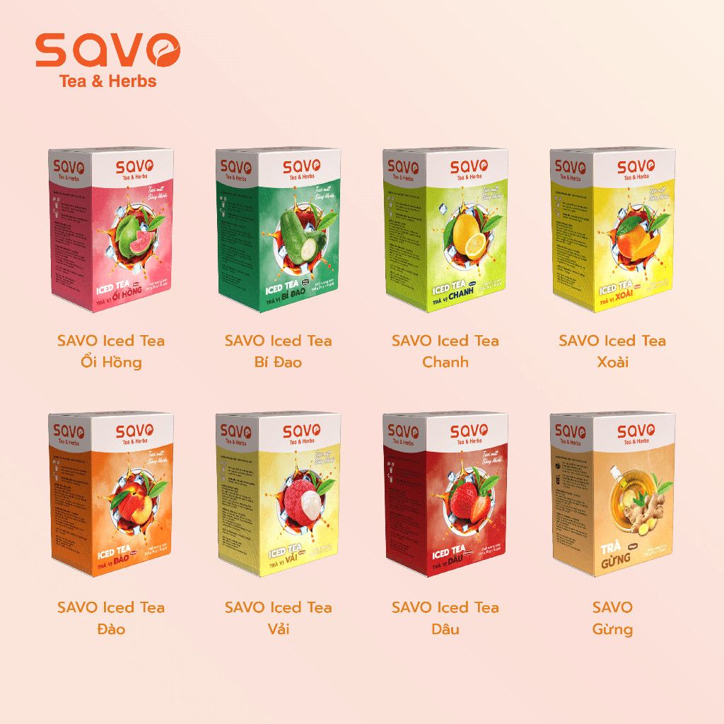  SAVO Iced Tea Dâu (Hộp 16) 