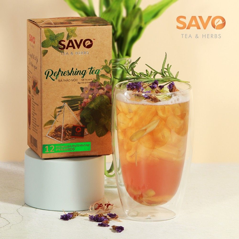  Trà SAVO Refreshing - Túi Kim Tự Tháp (Hộp 12) 