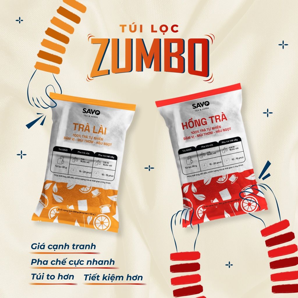  SAVO Trà Lài Zumbo (10 Túi Lọc x 30G) 