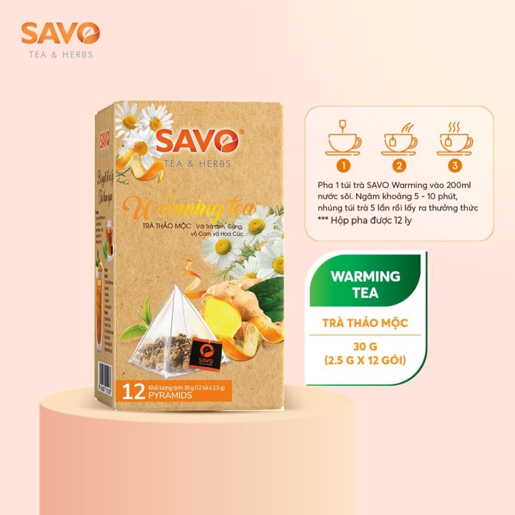  Trà SAVO Warming - Túi Kim Tự Tháp (Hộp 12) 