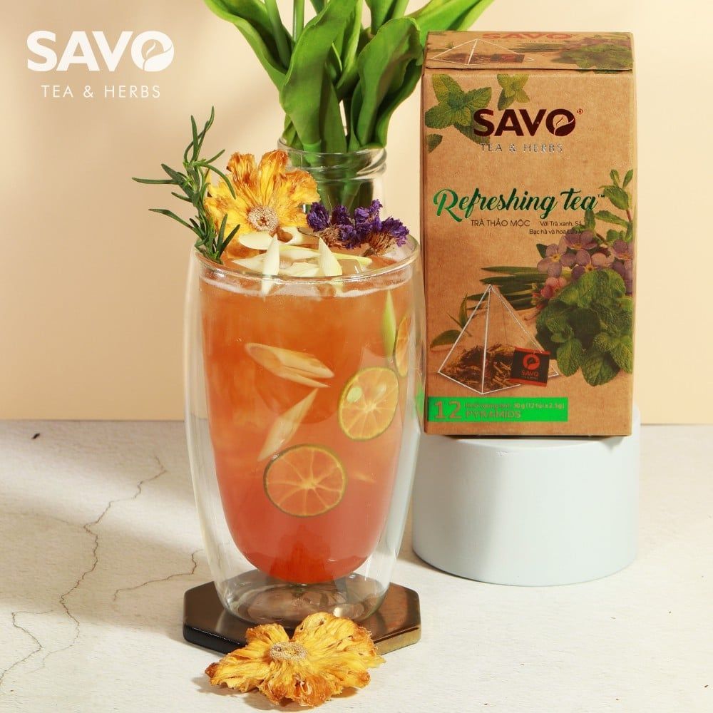  Trà SAVO Refreshing - Túi Kim Tự Tháp (Hộp 12) 