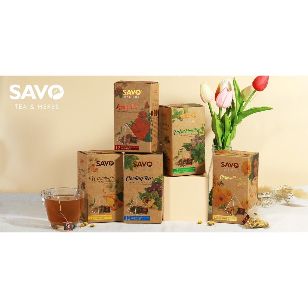  Trà SAVO Refreshing - Túi Kim Tự Tháp (Hộp 12) 