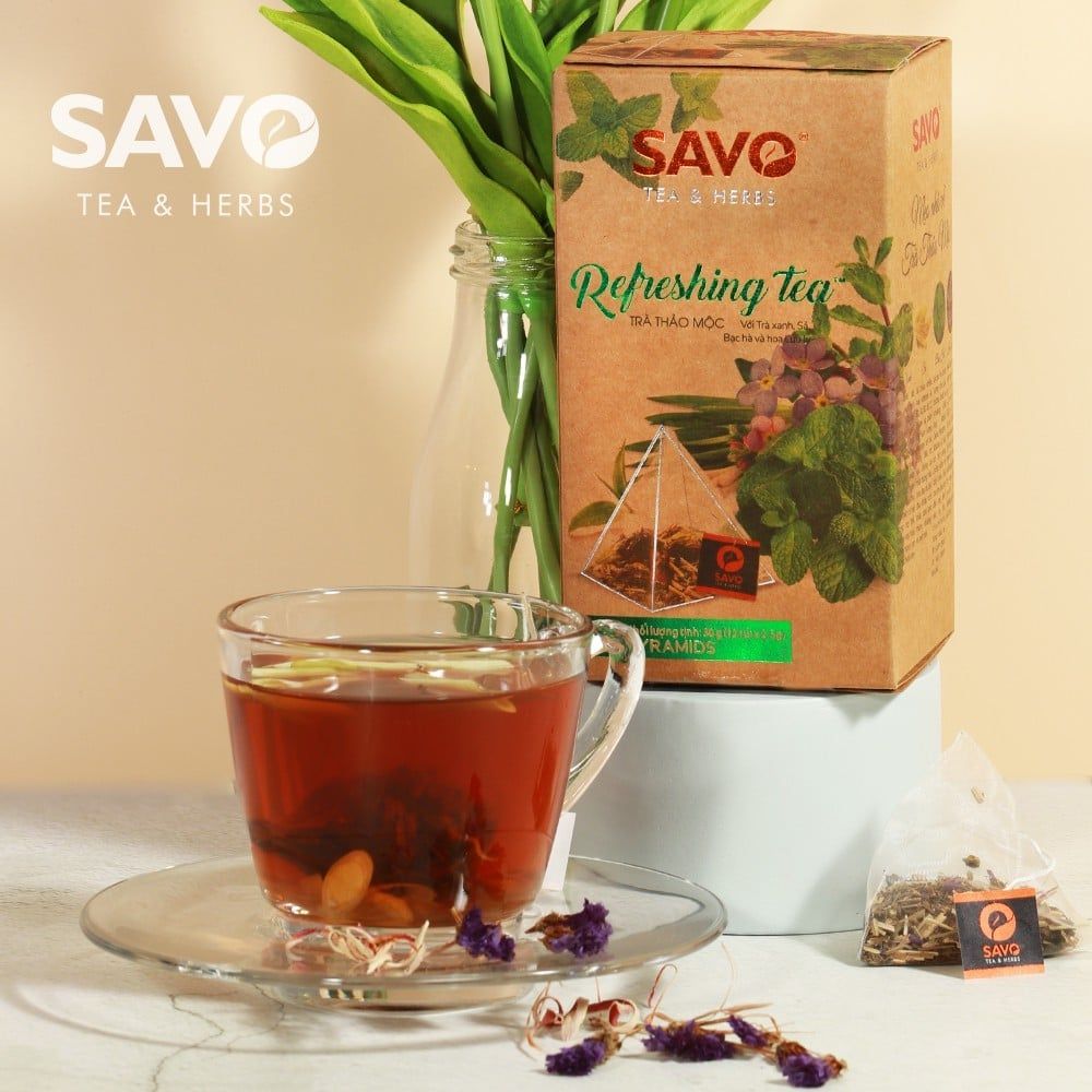 Trà SAVO Refreshing - Túi Kim Tự Tháp (Hộp 12) 