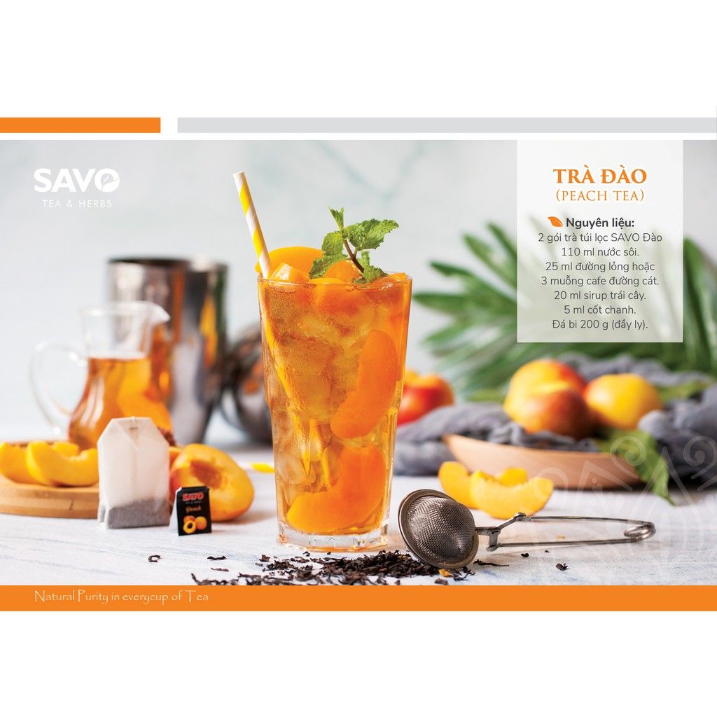  SAVO Iced Tea Đào (Hộp 16) 