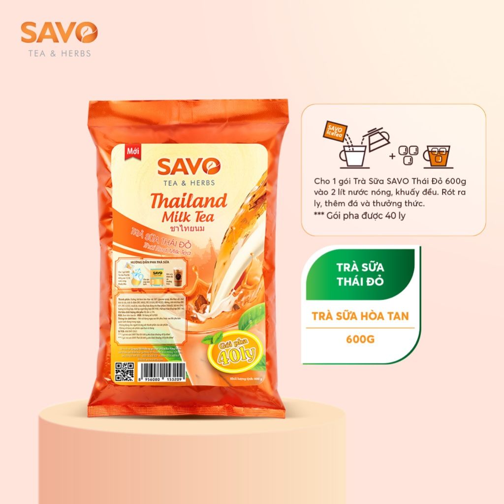  Trà Sữa Thái Đỏ SAVO (Túi 600 g) 