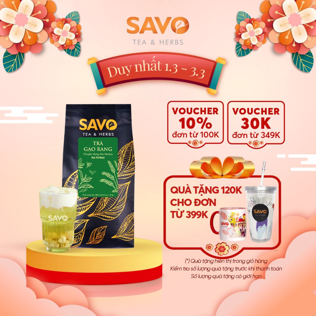  Trà Gạo Rang SAVO (Túi lọc 10 g) 