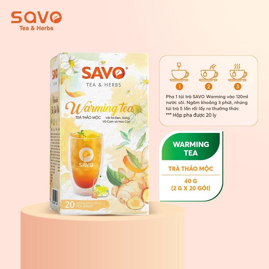  Trà SAVO Warming - Túi Lọc Kép (Hộp 20) 