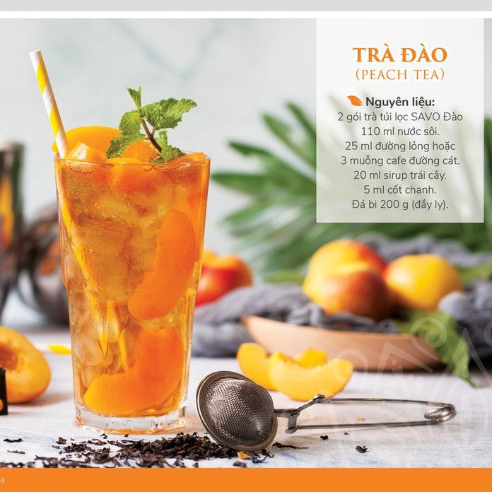  SAVO Iced Tea Đào (Hộp 16) 