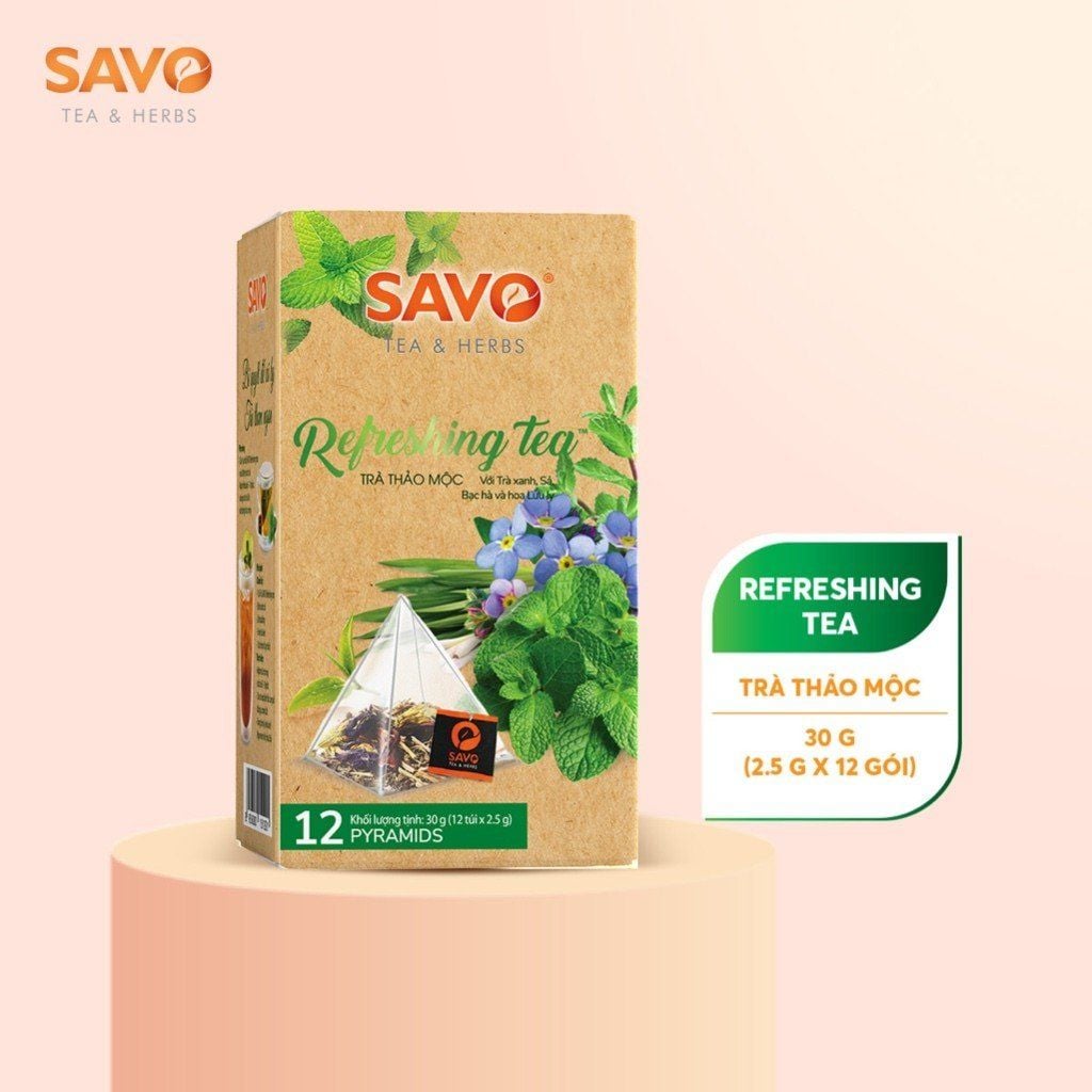  Trà SAVO Refreshing - Túi Kim Tự Tháp (Hộp 12) 