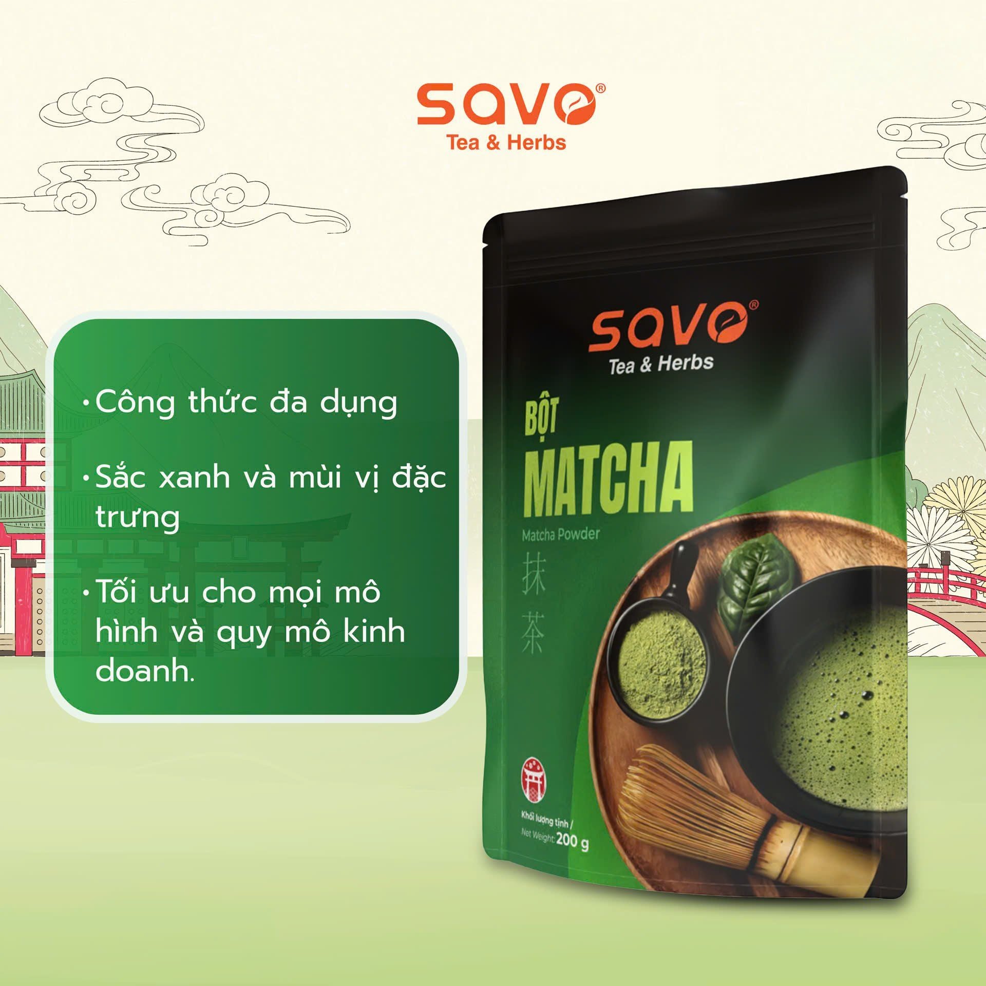  Bột trà xanh Matcha 