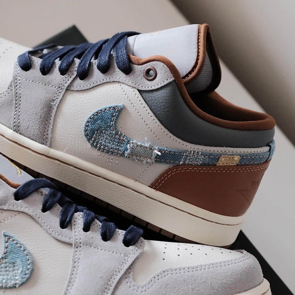 (ORDER) Nike Air Jordan 1 Low Phantom Denim Swoosh FZ5042 041 Chính Hãng
