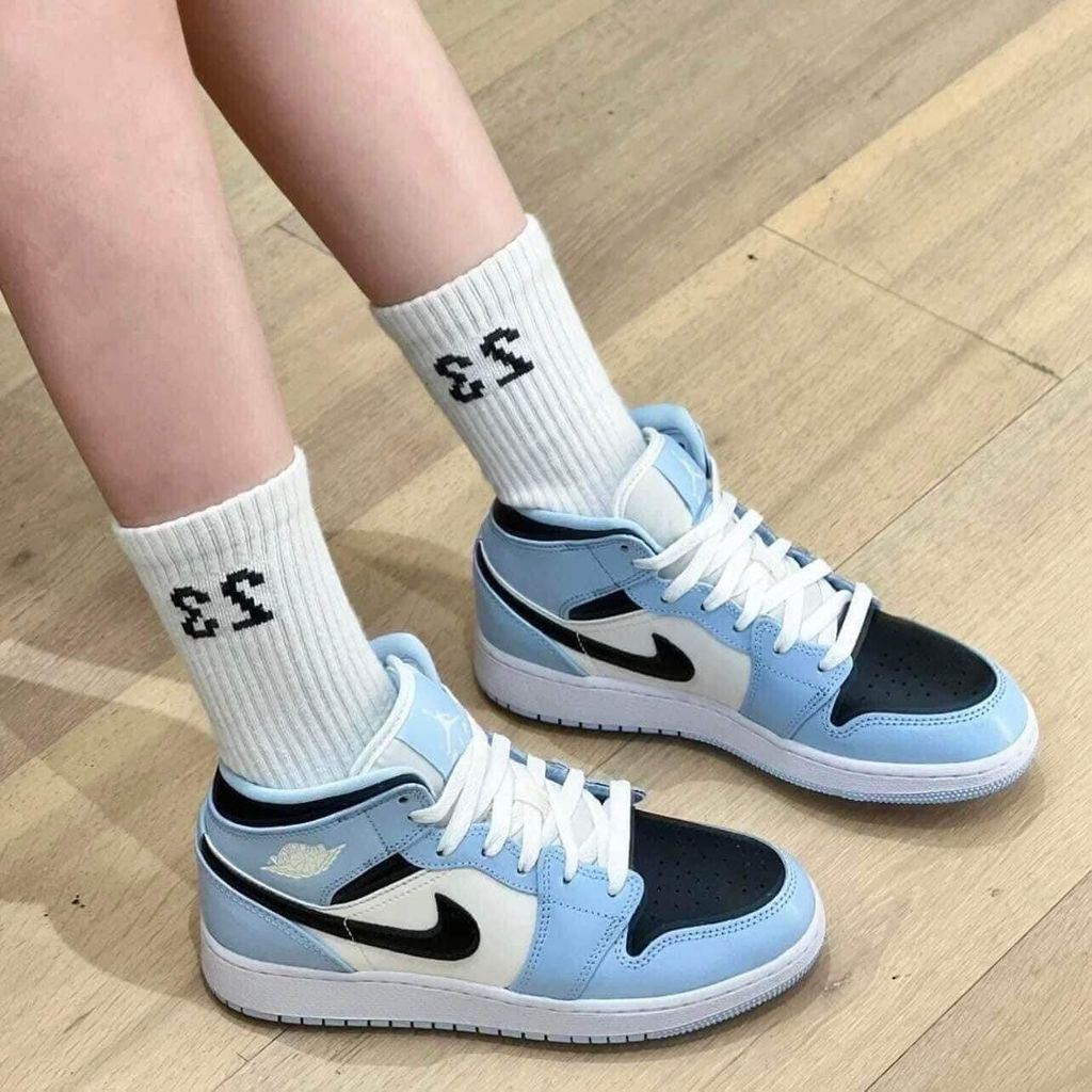 Nike Air Jordan 1 Mid Ice Blue GS 555112 401