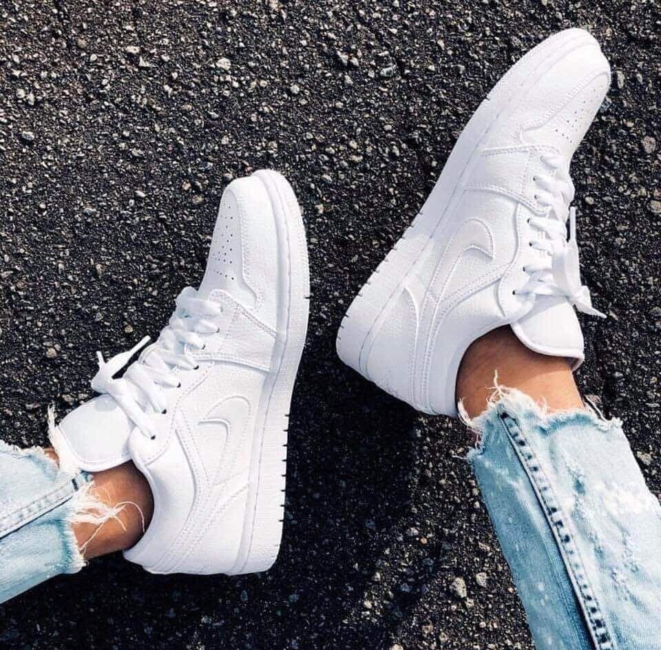 Air Jordan 1 Low All White 553558 130