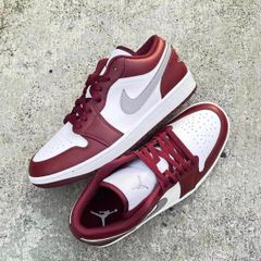 (SALE) Nike Air Jordan 1 Low White Bordeaux 553558 615