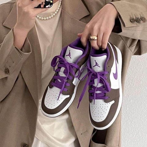 (ORDER) Nike Air Jordan 1 Low Purple Mocha GS 553560 215