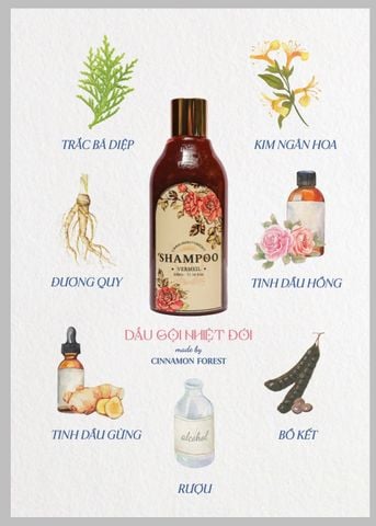  Dầu Gội Nhiệt Đới  - Cinnamon Forest - Lưu Hương Lâu , Giảm Gàu Ngứa , Hỗ trợ Kích Thích Mọc Tóc 