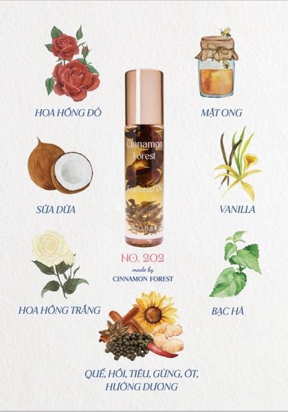  Hoa hồng Trắng - Cinnamon Forest - Tinh dầu thơm 202 - Dầu hoa giữ ấm 202 - 202 