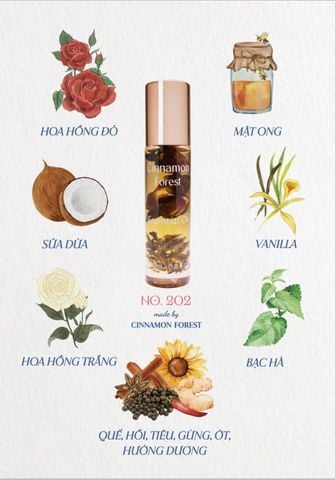  Hoa hồng Trắng - Cinnamon Forest - Tinh dầu thơm 202 - Dầu hoa giữ ấm 202 - 202 