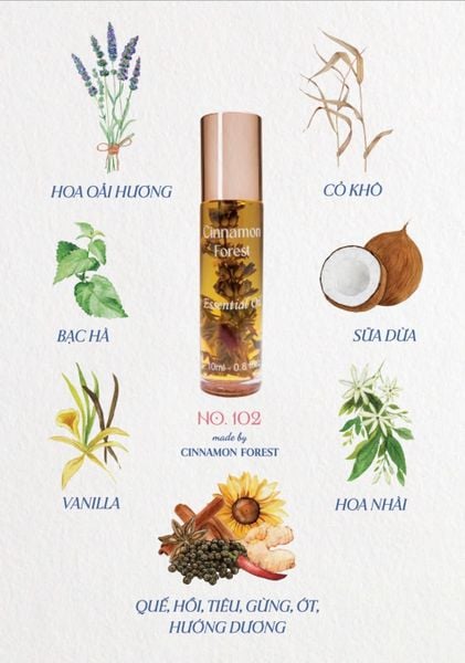  Hoa Oải Hương - Cinnamon Forest - Tinh dầu thơm 102 - Dầu hoa giữ ấm 102 - 102 
