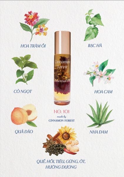  Hoa Trâm Ổi - Cinnamon Forest - Tinh dầu thơm 101 - Dầu hoa giữ ấm 101 - 101 