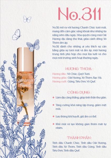  Chanh Chúc - Cinnamon Forest - Tinh dầu thơm 311 - Dầu hoa giữ ấm 311 -  311 