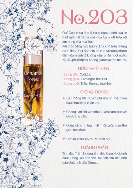  Cam & Hoa Hồi - Cinnamon Forest - Tinh dầu thơm 203 - Dầu hoa giữ ấm 203 - 203 