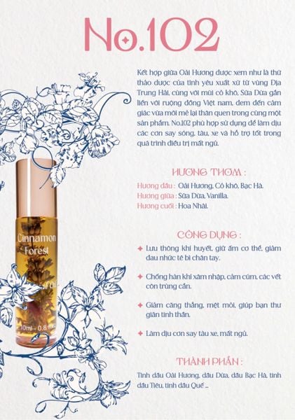  Hoa Oải Hương - Cinnamon Forest - Tinh dầu thơm 102 - Dầu hoa giữ ấm 102 - 102 