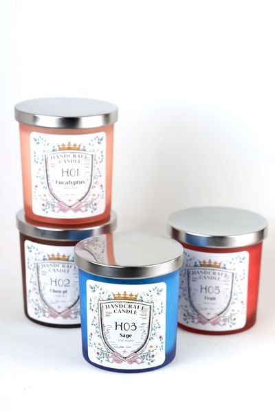  Nến Thơm Gỗ Bạc Hà #H04 - Handcraft Candle Peppermint Wood #H04 