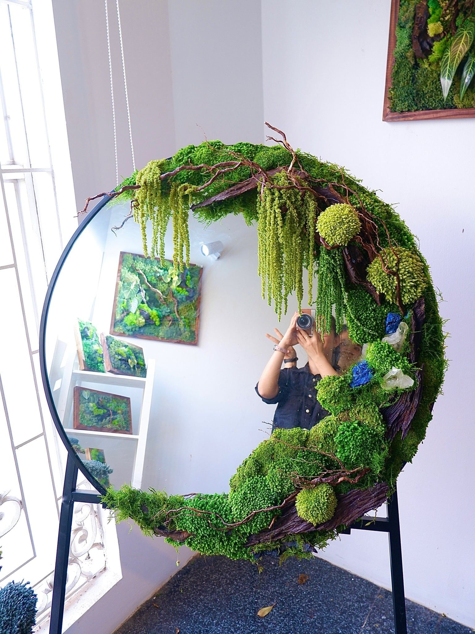  Gương trang trí rêu Moss Mirror 