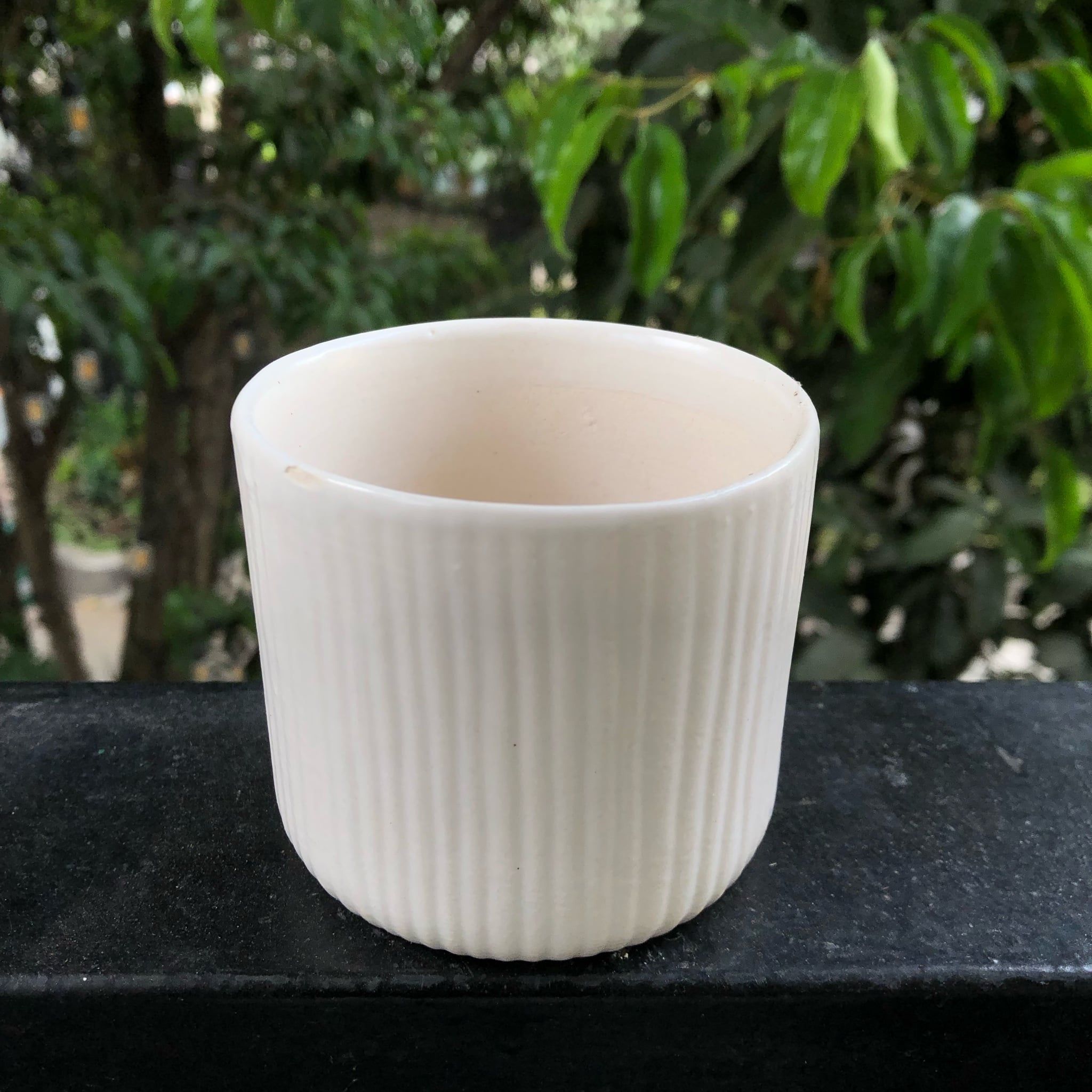  Chậu cây BT D10 men trắng 