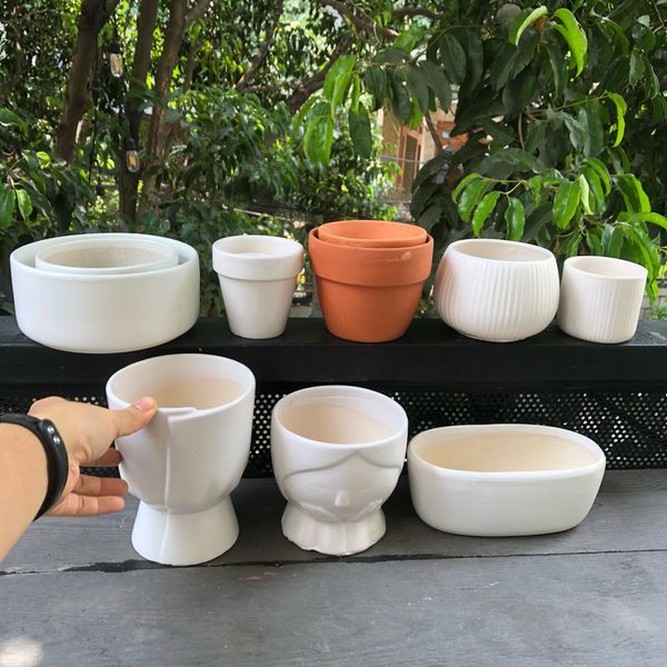  Chậu trồng cây BT  men trắng 