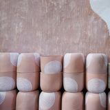  Chậu men màu hồng họa tiết 