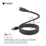  Dây cáp sạc Mazer C to C 240W InfiniteLINK Cobra Magnetic (1m) 