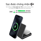  Đế sạc không dây 2 in 1 Mazer QI2 MagFold02 