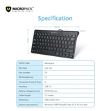  Bàn phím có dây MicroPack OFFICE MINI chocolate compact K2208-STL 