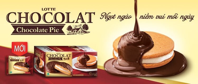BÁNH SOCOLA PIE LOTTE CHOCOLAT 169,8G (Hộp)