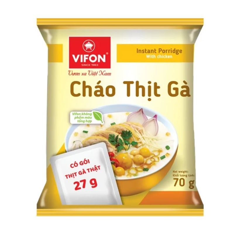 Cháo Thịt Gà Vifon gói 70 g (Thịt gà thật)