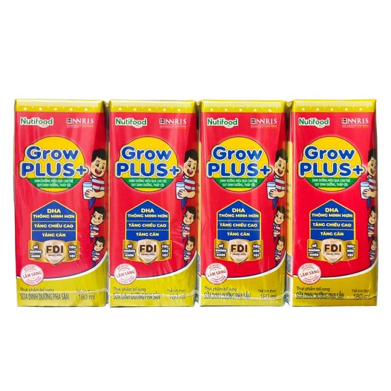 Lốc 4 hộp NutiFood Grow Plus hộp 180ml