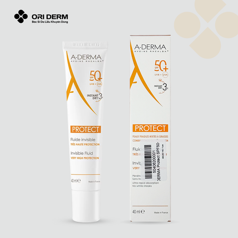  Kem chống nắng ADERMA Protect Fluid Invisible SPF50+ 40ml 
