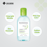  Nước tẩy trang cho da dầu mụn Bioderma Sébium H2O 