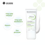  Kem dưỡng ẩm cho da nhờn mụn, nhạy cảm Bioderma Sébium Sensitive 30ml (màu xanh) 