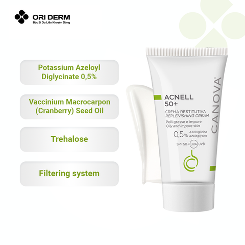  Kem chống nắng dưỡng trắng da mặt Canova ACNELL SPF50+ 50ml 