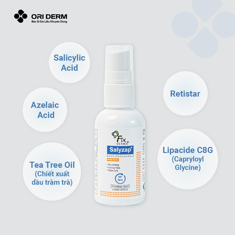  Xịt mụn lưng và body Fixderma Body Acne Spray 50ml 