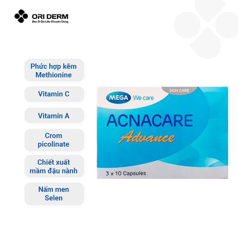  Viên uống hỗ trợ trị mụn Acnacare Advance hộp 30 viên 