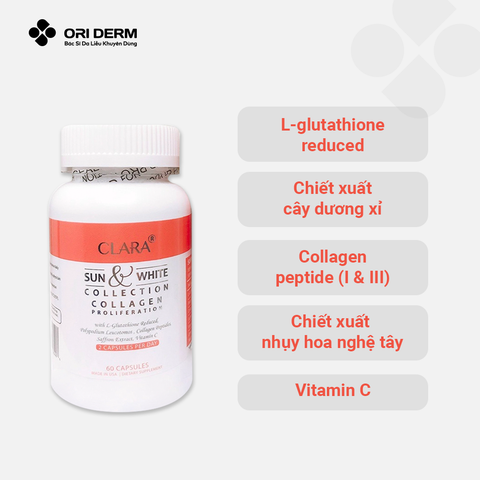  Viên uống chống nắng sáng da ngừa lão hóa Clara hộp 60 viên 