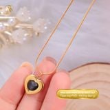  Vòng Cổ Nữ SST Official Mặt Tim Nhụy Đen Chất Liệu Titan Cao Cấp Không Đen Gỉ Thời Trang VC319 