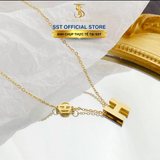  Dây chuyền Titan SST Official Store Mặt chữ H thanh lịch Không Đen Gỉ VC181 