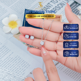  Bông tai Unisex Titan SST Official Store mặt vuông đính đá lấp lánh thanh lịch Không Đen Gỉ BT70 