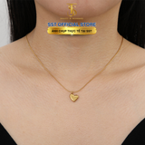  SST Dây chuyền Titan cao cấp Không đen gỉ mẫu trái tim đơn giản VC124 